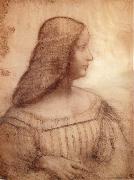 LEONARDO da Vinci, Portrat of Isabella d-Este